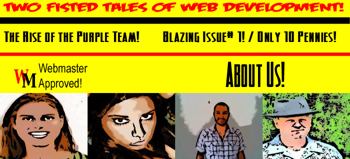 Two
fisted tales of web development text logo