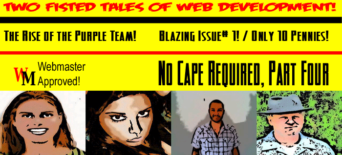 Two fisted
tales of web development text logo